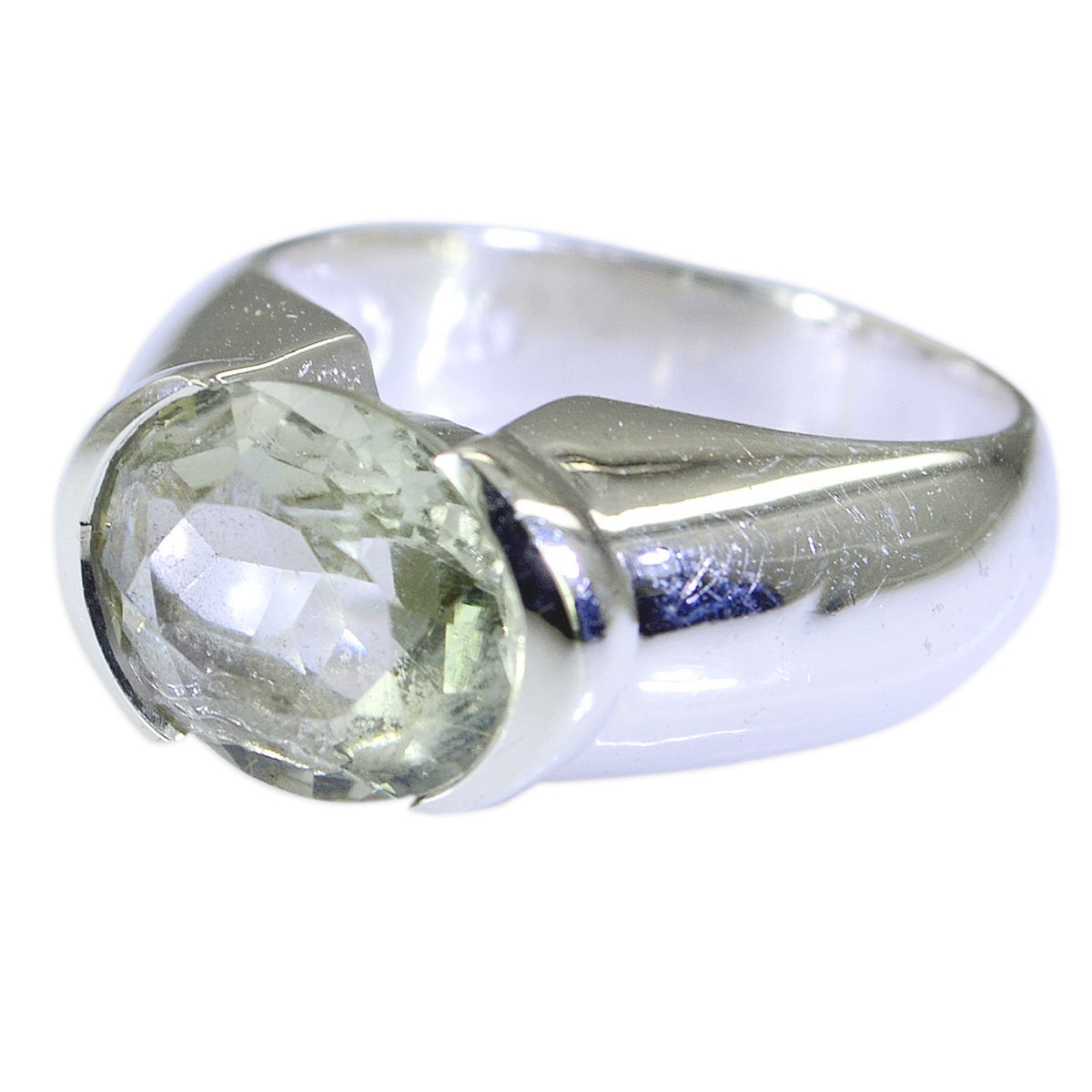 Bague de promesse marocaine en argent sterling avec solitaire en améthyste verte et pierres précieuses vertes, bijou accrocheur Image secondaire du produit