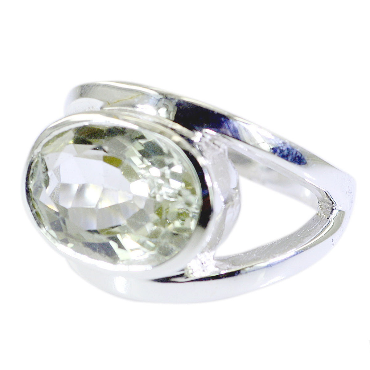 Green Amethyst Solitaire German Silver Green Gemstone Essential  Modern Ring Jewellery