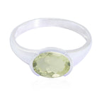 Green Amethyst Solitaire Turkish 92.5 Silver Green Gems Dainty Modern Ring Jewelry