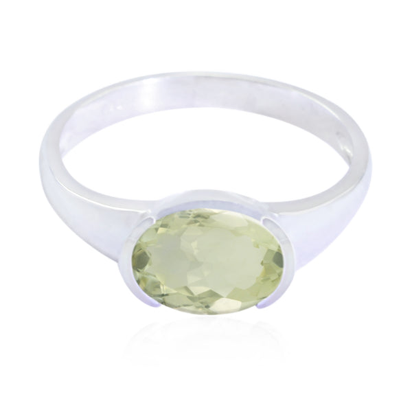 Green Amethyst Solitaire Turkish 92.5 Silver Green Gems Dainty Modern Ring Jewelry
