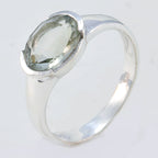 Green Amethyst Solitaire Turkish 92.5 Silver Green Gems Dainty Modern Ring Jewelry