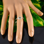 Green Amethyst Solitaire American Sterling Silver Green Gems Elegant  Twist Ring Jewelry