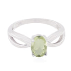 Green Amethyst Solitaire Korean Silver Green Gems Delicate Sophisticated Ring Jewellery