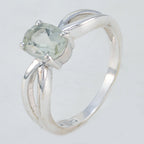 Green Amethyst Solitaire Korean Silver Green Gems Delicate Sophisticated Ring Jewellery