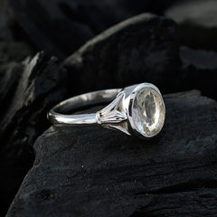 Green Amethyst Solitaire Russian Silver Green Gemstone Tiny Boho Ring Jewellery