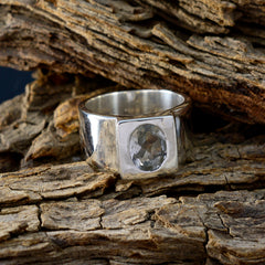 Green Amethyst Solitaire Spanish 925 Silver Green Gemstones Edgy Armor Ring Jewellery