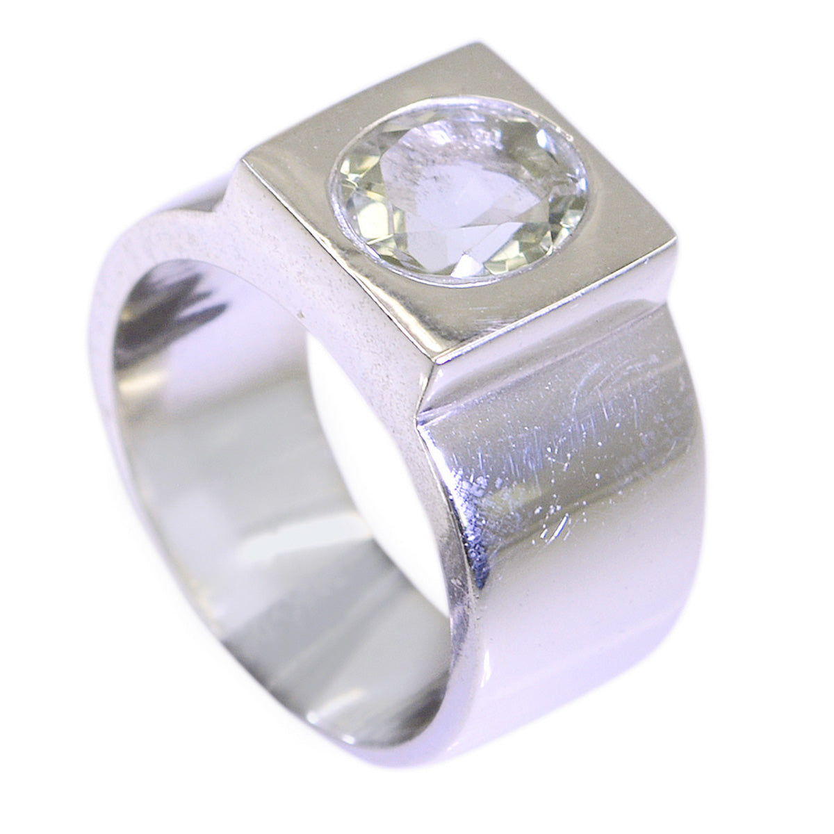 Bague solitaire en argent 925 avec améthyste verte et pierres précieuses vertes Image secondaire du produit