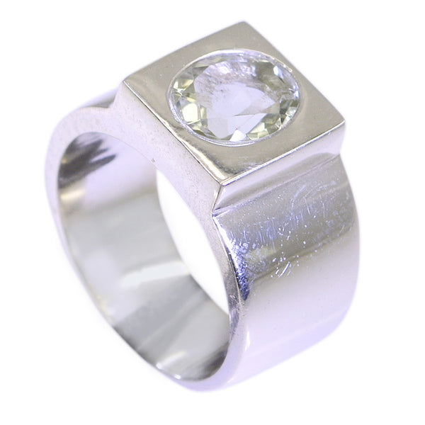 Green Amethyst Solitaire Spanish 925 Silver Green Gemstones Edgy Armor Ring Jewellery