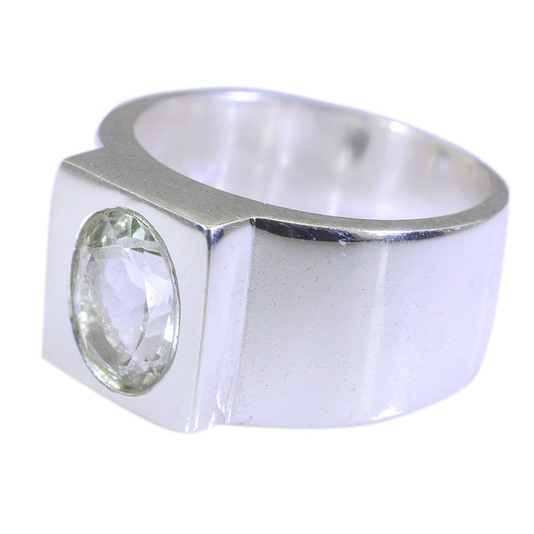Green Amethyst Solitaire Spanish 925 Silver Green Gemstones Edgy Armor Ring Jewellery