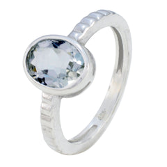 Green Amethyst Solitaire Japanese Silver Green Gemstone Dainty Trendy Ring Jewelry