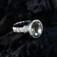 Green Amethyst Solitaire African 925 Silver Green Gems Classic Graceful Ring Jewellery