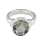 Green Amethyst Solitaire African 925 Silver Green Gems Classic Graceful Ring Jewellery