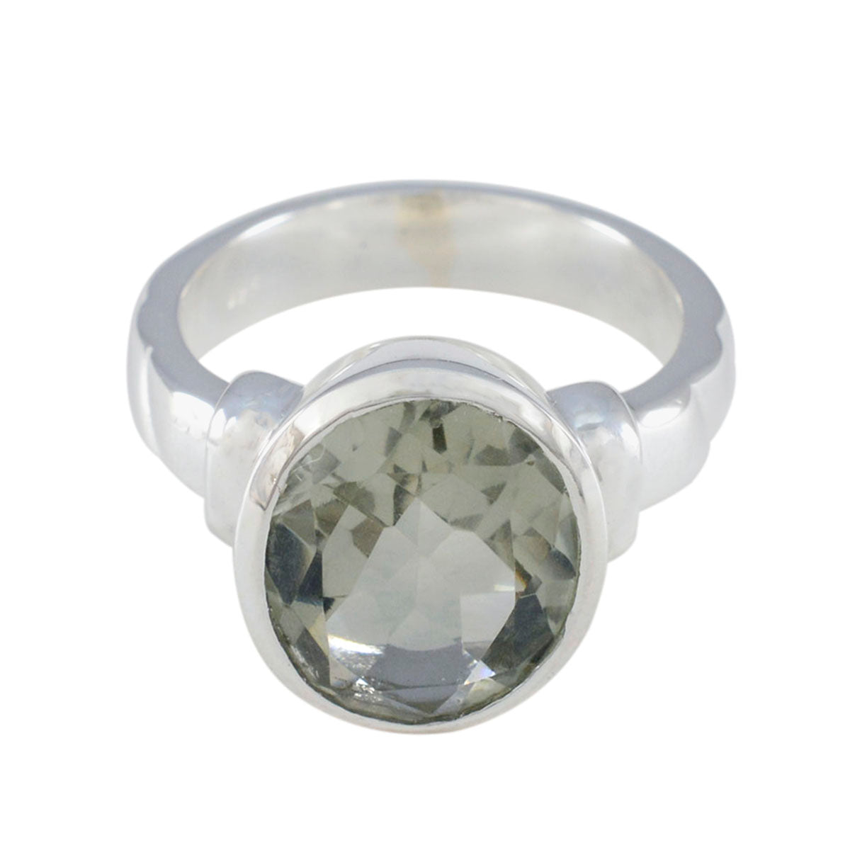 Green Amethyst Solitaire African 925 Silver Green Gems Classic Graceful Ring Jewellery