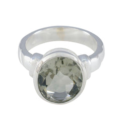 Green Amethyst Solitaire African 925 Silver Green Gems Classic Graceful Ring Jewellery