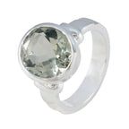 Green Amethyst Solitaire African 925 Silver Green Gems Classic Graceful Ring Jewellery