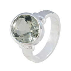 Green Amethyst Solitaire African 925 Silver Green Gems Classic Graceful Ring Jewellery