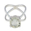 Green Amethyst Solitaire French 925 Silver Green Gemstones Tiny Abstract Ring Jewellery