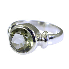 Green Amethyst Solitaire Moroccan 925 Silver Green Gemstone Slim Sophisticated Ring Jewelry