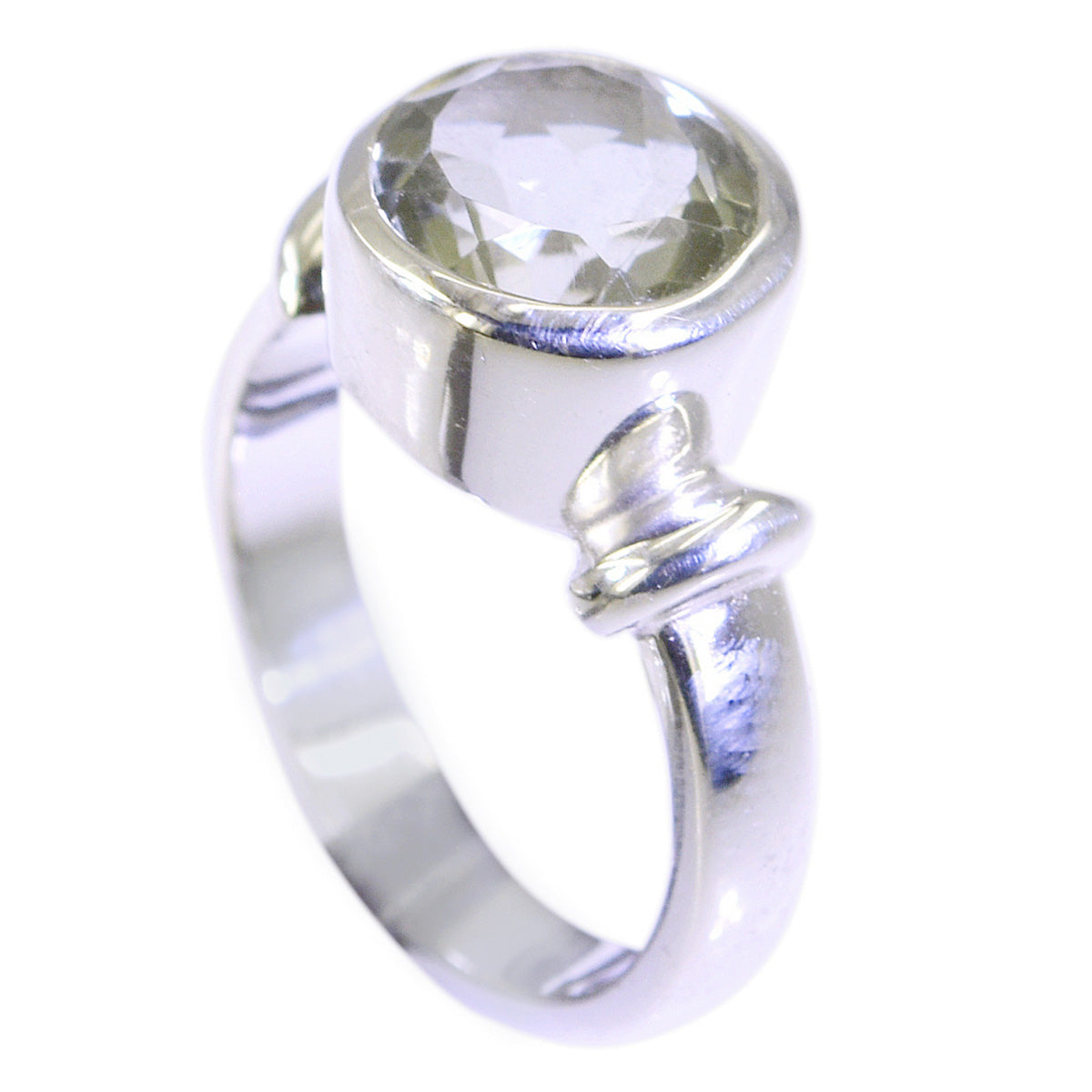 Green Amethyst Solitaire Moroccan 925 Silver Green Gemstone Slim Sophisticated Ring Jewelry