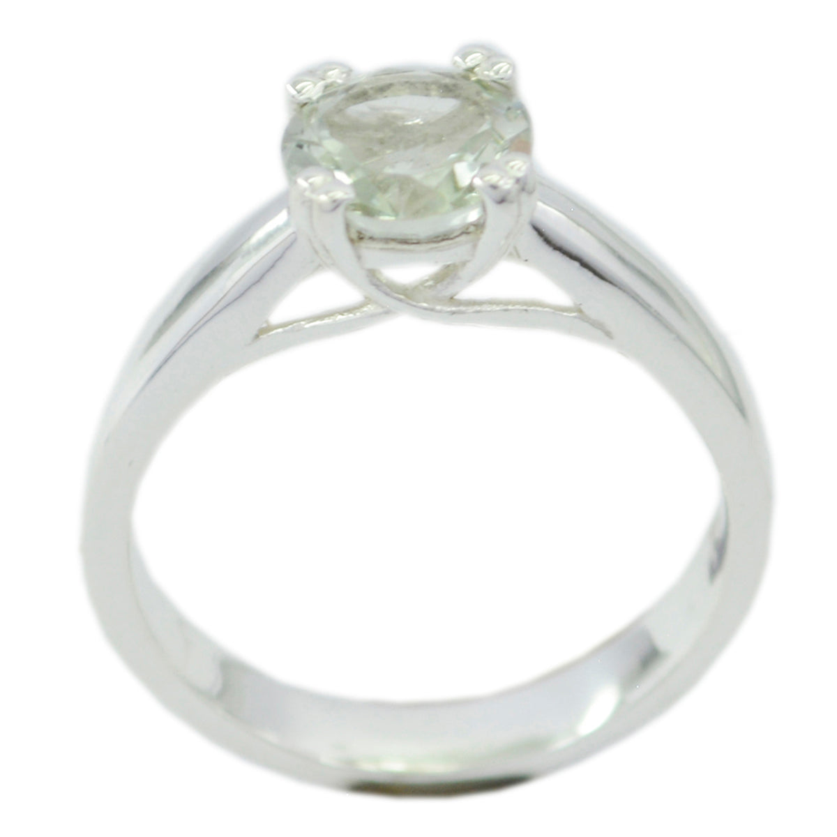 Green Amethyst Solitaire Moroccan 925 Silver Green Gems Slim Sophisticated Ring Jewellery Hoofdafbeelding