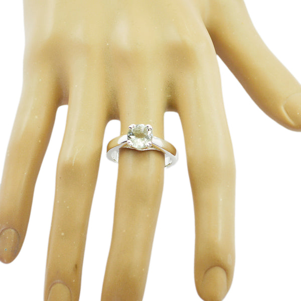 Green Amethyst Solitaire Moroccan 925 Silver Green Gems Slim Sophisticated Ring Jewellery