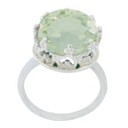Green Amethyst Solitaire Moroccan 925 Silver Green Gemstone Classic Art Deco Ring Jewellery