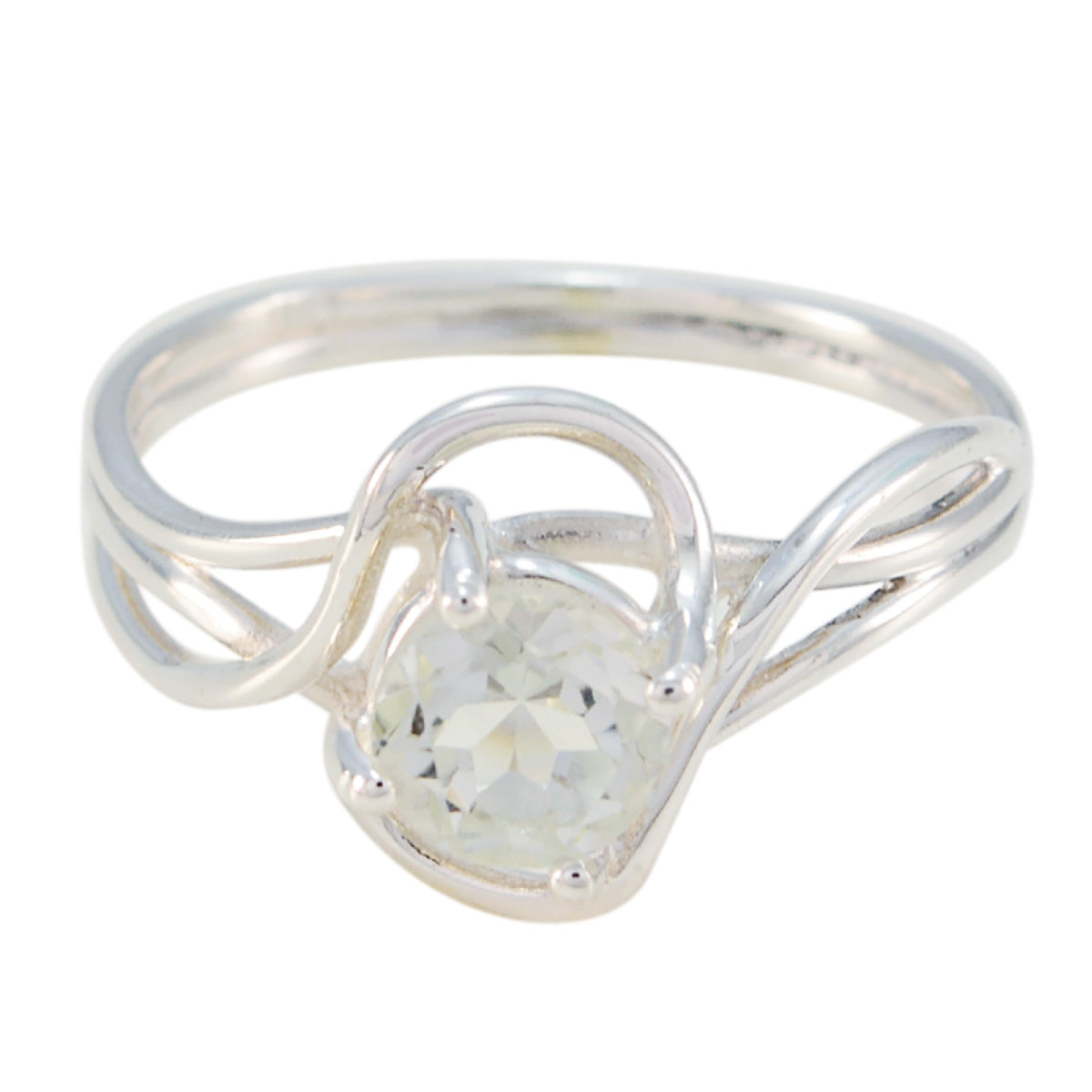 Green Amethyst Solitaire Korean Silver Green Gemstones Delicate Fairytale Ring Jewellery