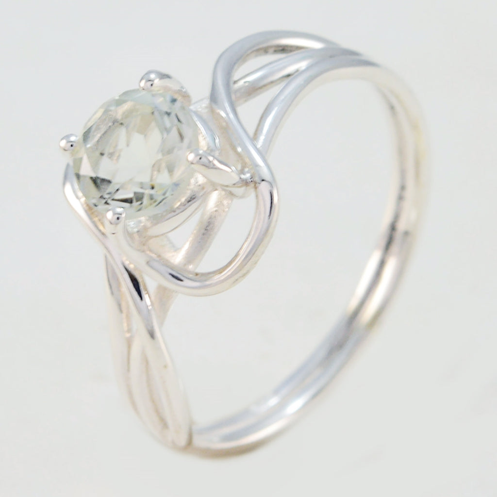 Green Amethyst Solitaire Korean Silver Green Gemstones Delicate Fairytale Ring Jewellery