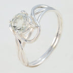 Green Amethyst Solitaire Korean Silver Green Gemstones Delicate Fairytale Ring Jewellery