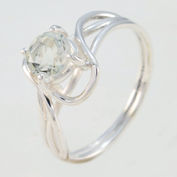 Green Amethyst Solitaire Korean Silver Green Gemstones Delicate Fairytale Ring Jewellery