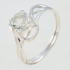 Green Amethyst Solitaire Korean Silver Green Gemstones Delicate Fairytale Ring Jewellery