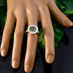 Green Amethyst Solitaire Moroccan Silver Green Gemstone Eye catching Graceful Ring Jewelry