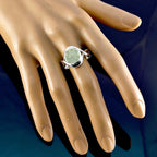 Green Amethyst Solitaire African 925 Silver Green Gemstone Classic Feminine Ring Jewellery
