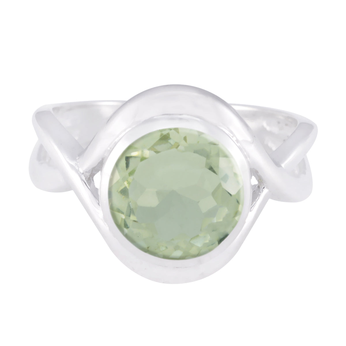 Green Amethyst Solitaire African 925 Silver Green Gemstone Classic Feminine Ring Jewellery