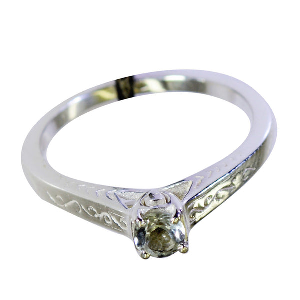 Green Amethyst Solitaire Japanese 925 Sterling Silver Green Gems Dainty Modern Ring Jewellery