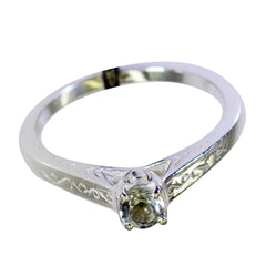 Green Amethyst Solitaire Japanese 925 Sterling Silver Green Gems Dainty Modern Ring Jewellery