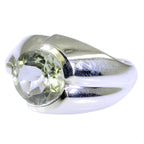 Green Amethyst Solitaire Indian 92.5 Silver Green Gems Versatile Glamorous Ring Jewelry