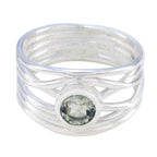 Green Amethyst Solitaire Mexican 925 Sterling Silver Green Gemstones Eye catching Rope Wire Band Jewellery