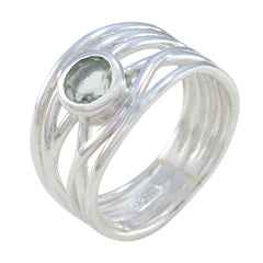 Green Amethyst Solitaire Mexican 925 Sterling Silver Green Gemstones Eye catching Rope Wire Band Jewellery