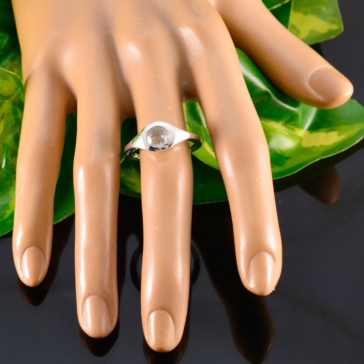 Green Amethyst Solitaire Moroccan 925 Sterling Silver Green Gemstone Featherlight Glamorous Ring Jewelry