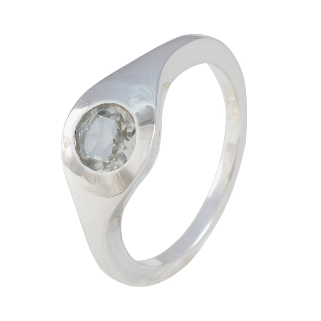Green Amethyst Solitaire Moroccan 925 Sterling Silver Green Gemstone Featherlight Glamorous Ring Jewelry