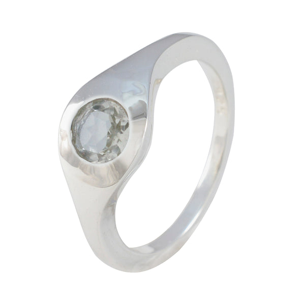 Green Amethyst Solitaire Moroccan 925 Sterling Silver Green Gemstone Featherlight Glamorous Ring Jewelry