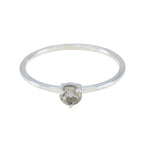 Green Amethyst Solitaire Korean Silver Green Gemstones Minimalist Graceful Ring Jewelry