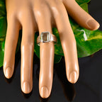 Green Amethyst Solitaire French 925 Silver Green Gems Eye catching Contemporary Ring Jewellery