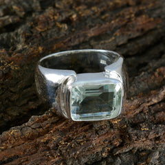 Green Amethyst Solitaire French 925 Sterling Silver Green Gemstones Essential  Abstract Ring Jewelry