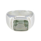 Green Amethyst Solitaire French 925 Sterling Silver Green Gemstones Essential  Abstract Ring Jewelry