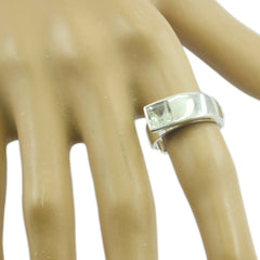 Green Amethyst Solitaire German Sterling Silver Green Gemstone Minimal Cultural Ring Jewellery