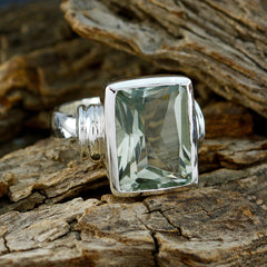 Green Amethyst Solitaire Indian 92.5 Silver Green Gemstones Eye catching Armor Ring Jewellery