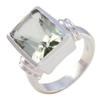 Green Amethyst Solitaire Indian 92.5 Silver Green Gemstones Eye catching Armor Ring Jewellery