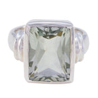 Green Amethyst Solitaire Indian 92.5 Silver Green Gemstones Eye catching Armor Ring Jewellery